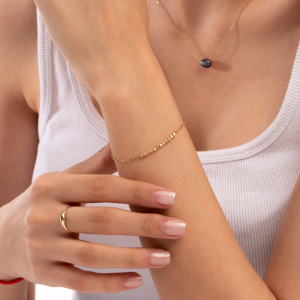 دستبند طلا مکعب و لینک