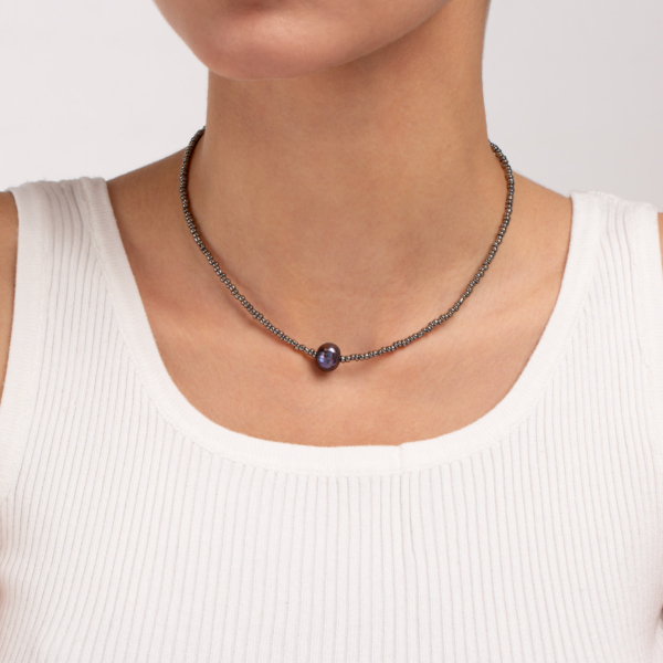 گردنبند نقره مروارید باروک