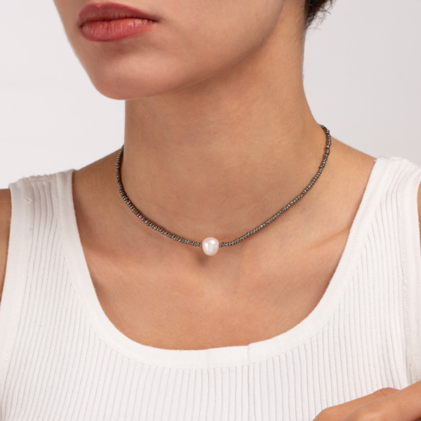 گردنبند نقره مروارید باروک