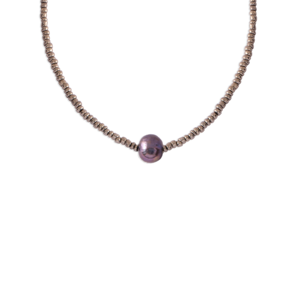 گردنبند نقره مروارید باروک