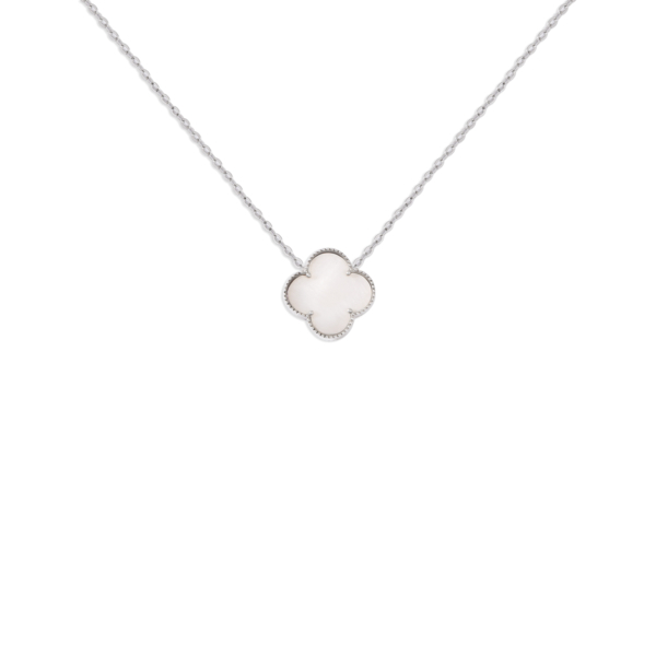 گردنبند نقره ونکلیف سفید