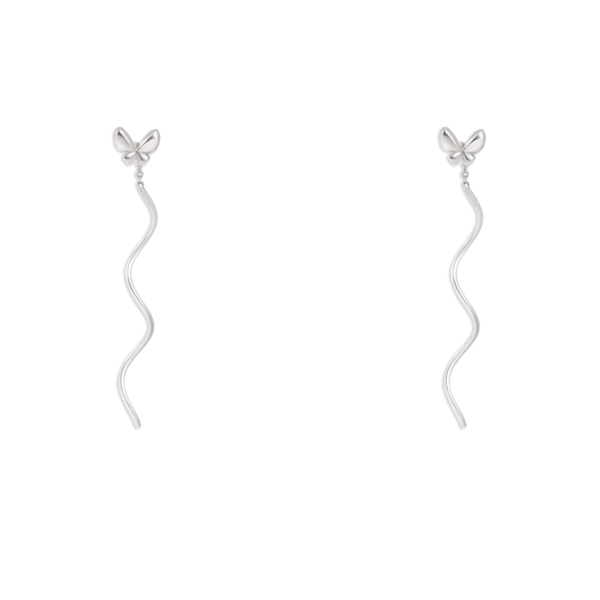 گوشواره نقره پروانه رسا پیچی