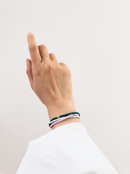 دستبند طلا چهارگوی تراش دار براق رزگلد