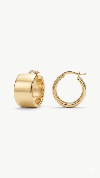گوشواره طلا حلقه ای پهن