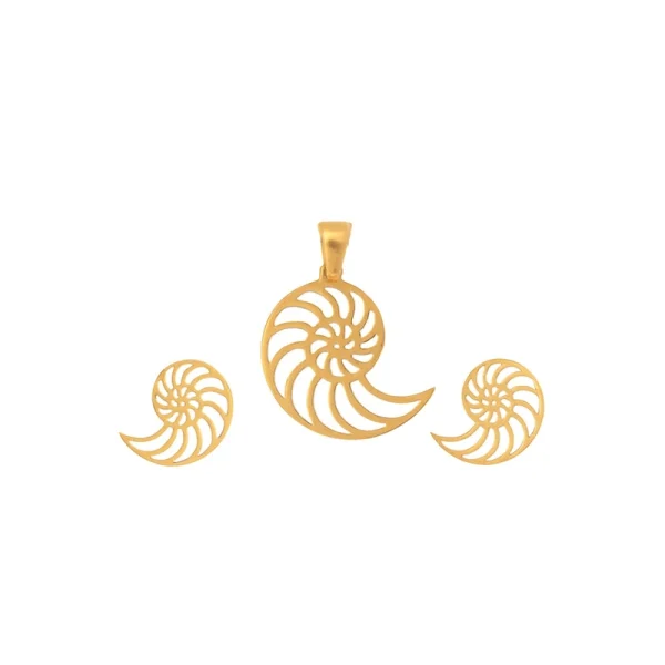 نیم ست طلا زنانه سایا گلد مدل صدف