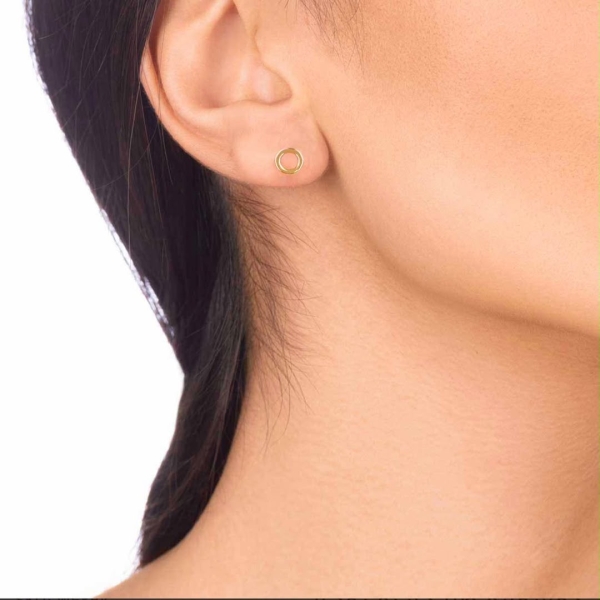گوشواره طلا دایره تو خالی