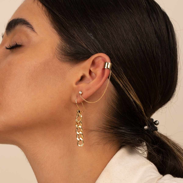 ایر کاف ”ear cuff” طلا گیره ای زنجیر لونا