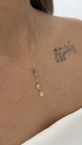 پلاک طلا شرابه ای تاج