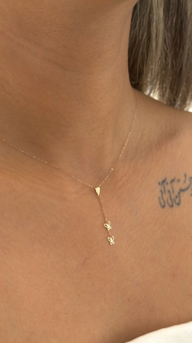 پلاک طلا شرابه پروانه